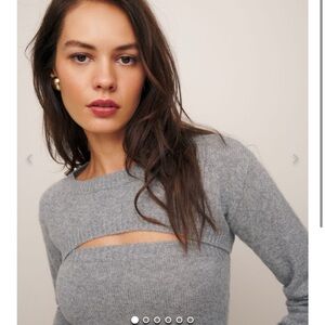 Reformation Gray Cutout Sweater